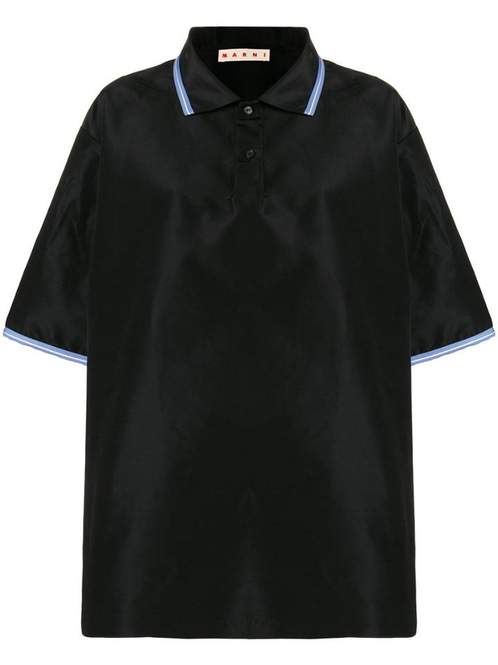 Marni Oversized Polo Top - Black