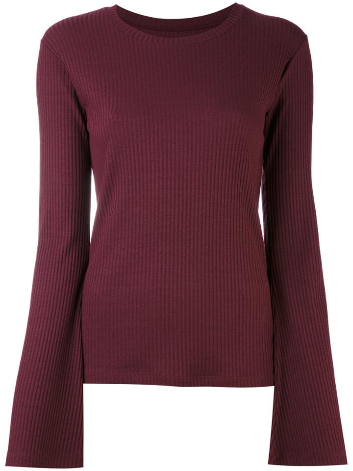 Mm6 Maison Margiela Ribbed-knit Top - Pink & Purple