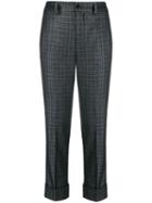 Incotex Checked Cropped Trousers - Blue
