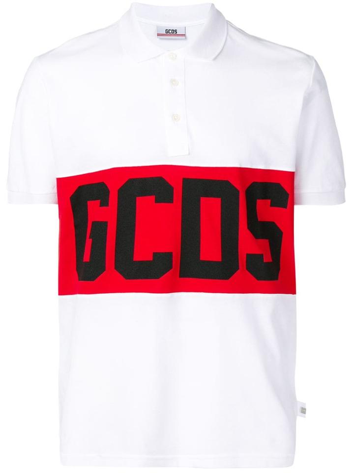 Gcds Logo Print Polo Shirt - White