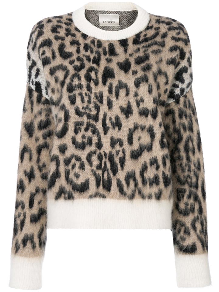 Laneus Leopard Pattern Jumper - Multicolour