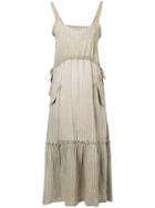 Golden Goose Pinstriped Maxi Dress - Neutrals