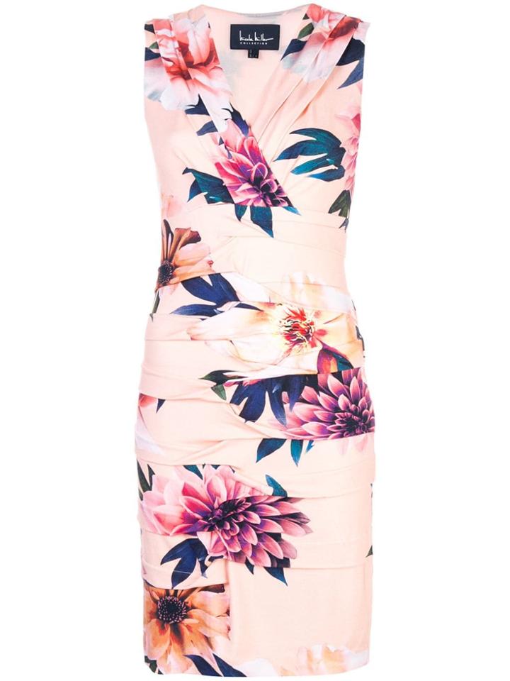Nicole Miller Floral Print Mini Dress - Pink
