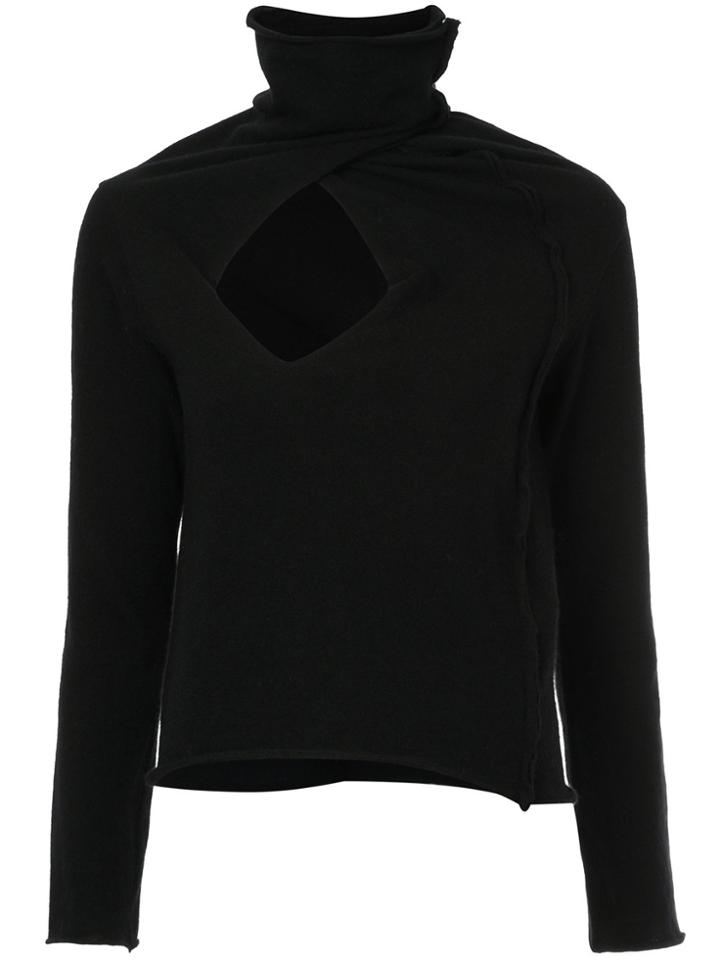 Comme Des Garçons Draped Shoulder Top - Black