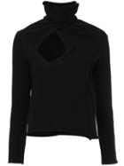 Comme Des Garçons Draped Shoulder Top - Black