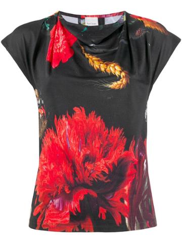 Paul Smith Flower Print T-shirt - Black
