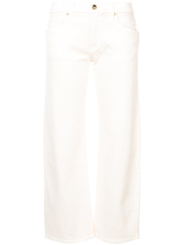 Khaite Wide Leg Cropped Jeans - White