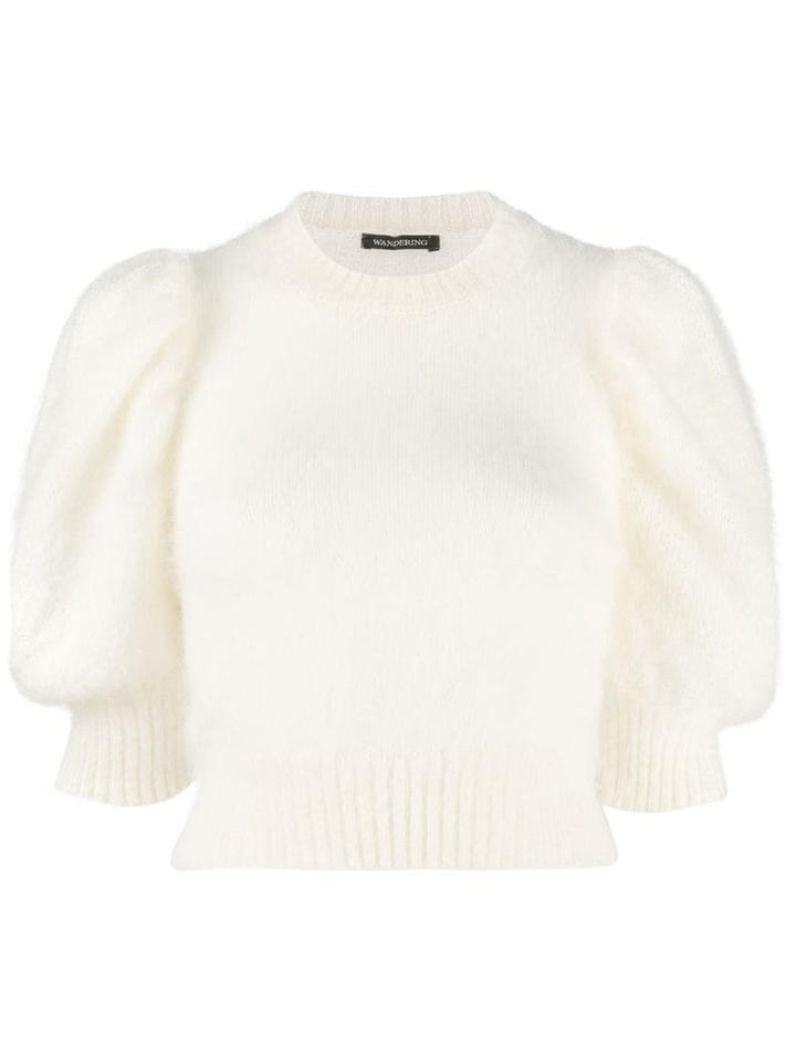 Wandering Short-sleeve Sweater - White