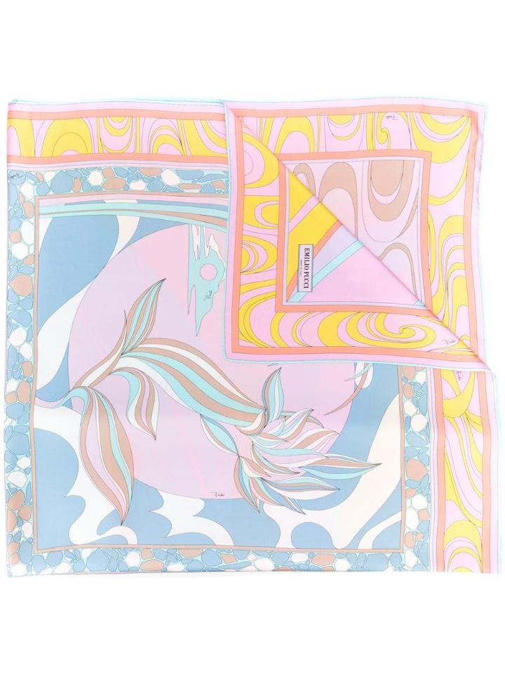 Emilio Pucci Mirei Print Contrast Foulard - Purple