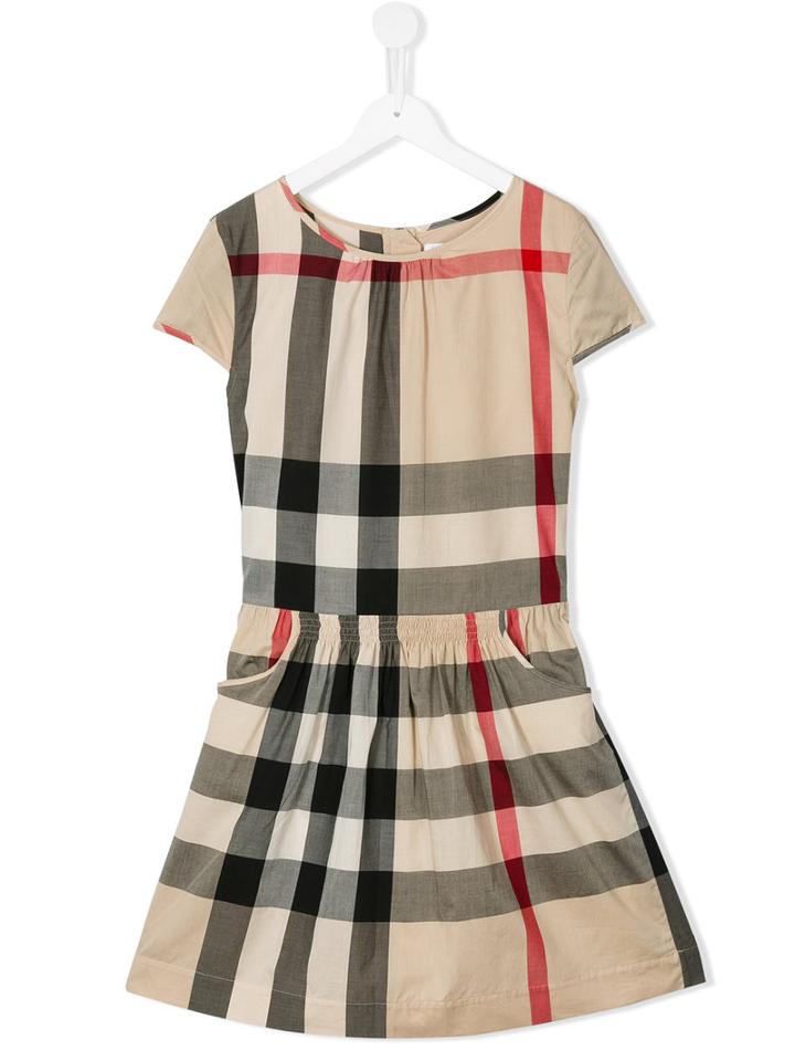Burberry Kids - House Check Dress - Kids - Cotton - 14 Yrs, Girl's, Brown