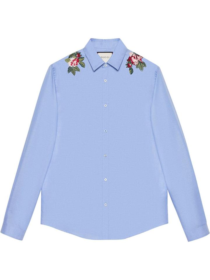Gucci Embroidered Duke Shirt - Blue