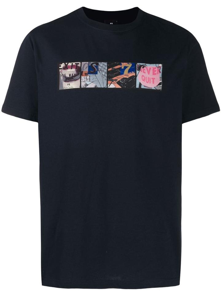 Ps Paul Smith Comic Strip Printed T-shirt - Blue