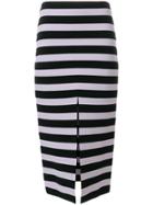 Proenza Schouler Striped Midi Pencil Skirt - Black