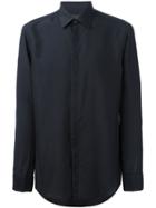 Pal Zileri Concealed Placket Shirt, Men's, Size: 41, Black, Silk