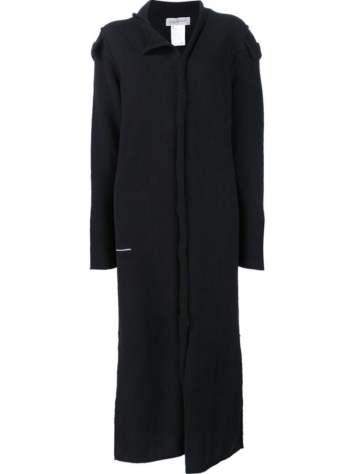 Yohji Yamamoto Roll Sleeve Knit Coat, Women's, Size: 2, Black, Cotton
