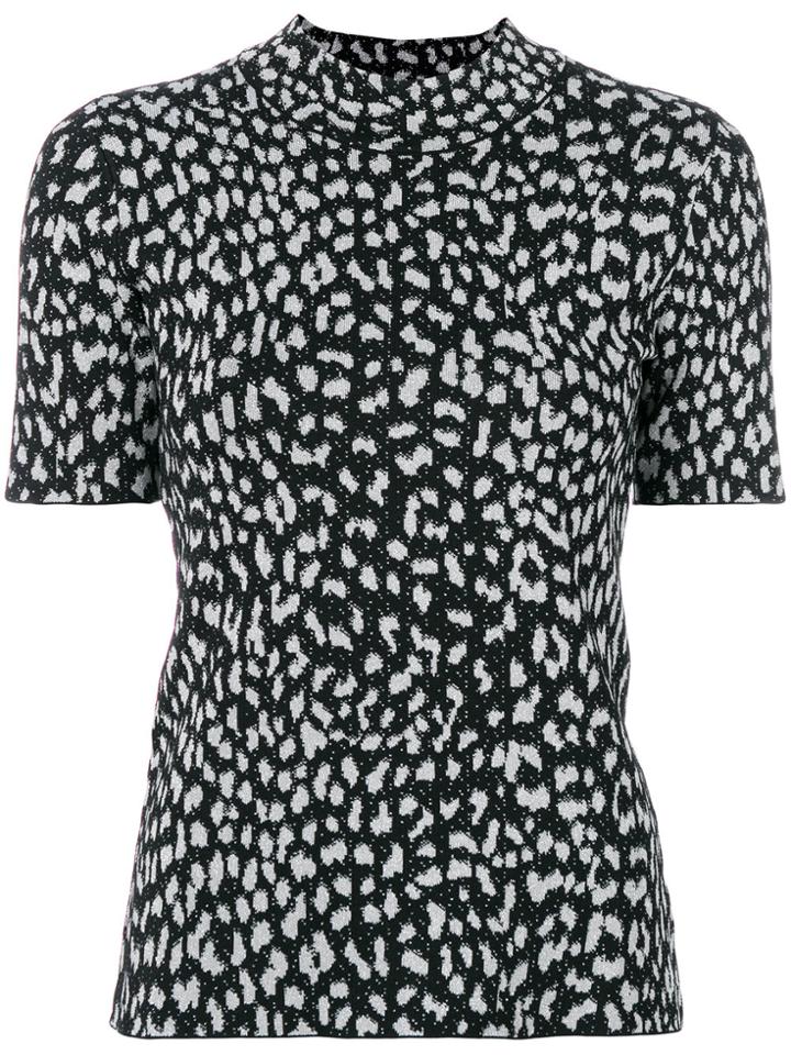 Michael Michael Kors Metallic Leopard-print Top - Black
