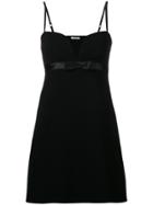 Miu Miu Bow Fitted Mini Dress - Black