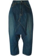 Junya Watanabe Comme Des Garçons Drop-crotch Cropped Jeans - Blue