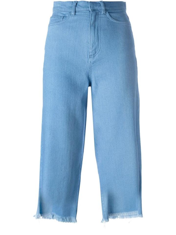 Marques'almeida Cropped Jeans, Women's, Size: Large, Blue, Cotton/rayon/polyurethane