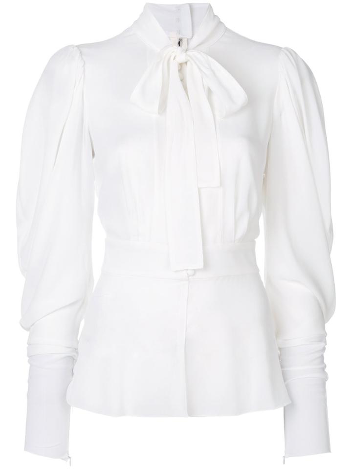 Dolce & Gabbana Pussybow Blouse - White