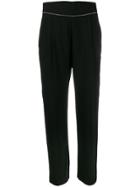 Msgm Rhinestone Embellished Tapered Trousers - Black