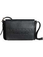 Burberry Small Embossed Messenger Bag - Black