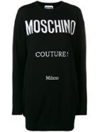 Moschino Logo Intarsia Knit Dress - Black