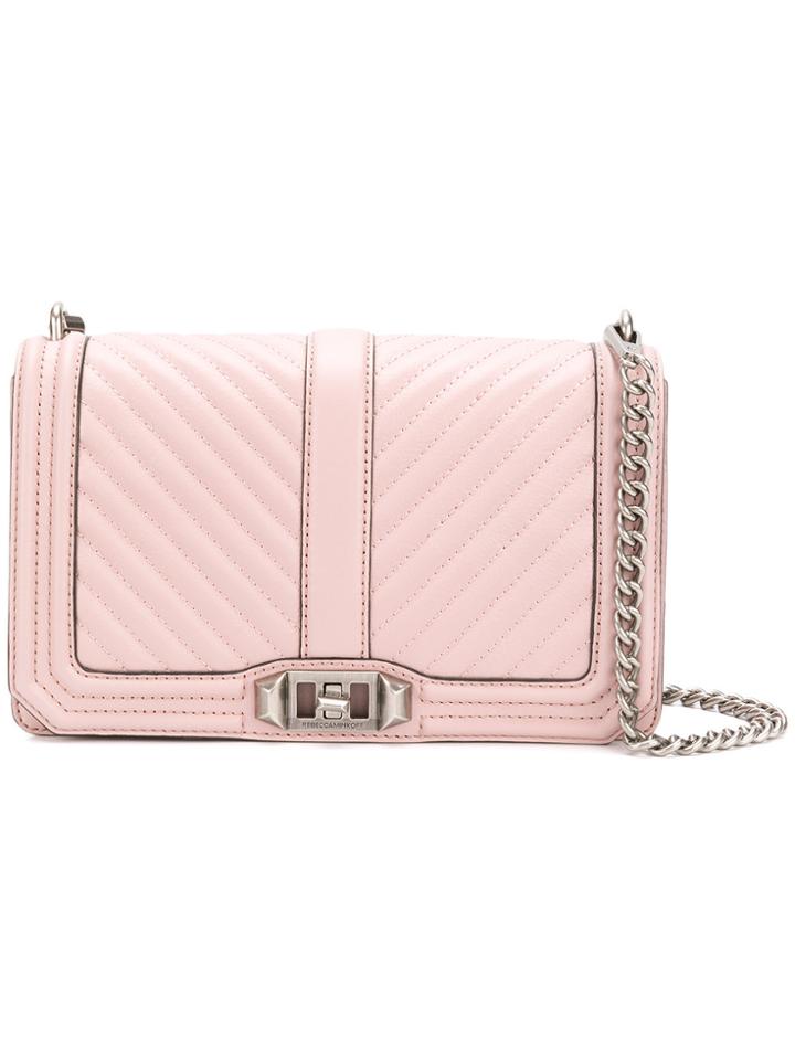 Rebecca Minkoff Chevron Quilted Love Crossbody - Pink & Purple