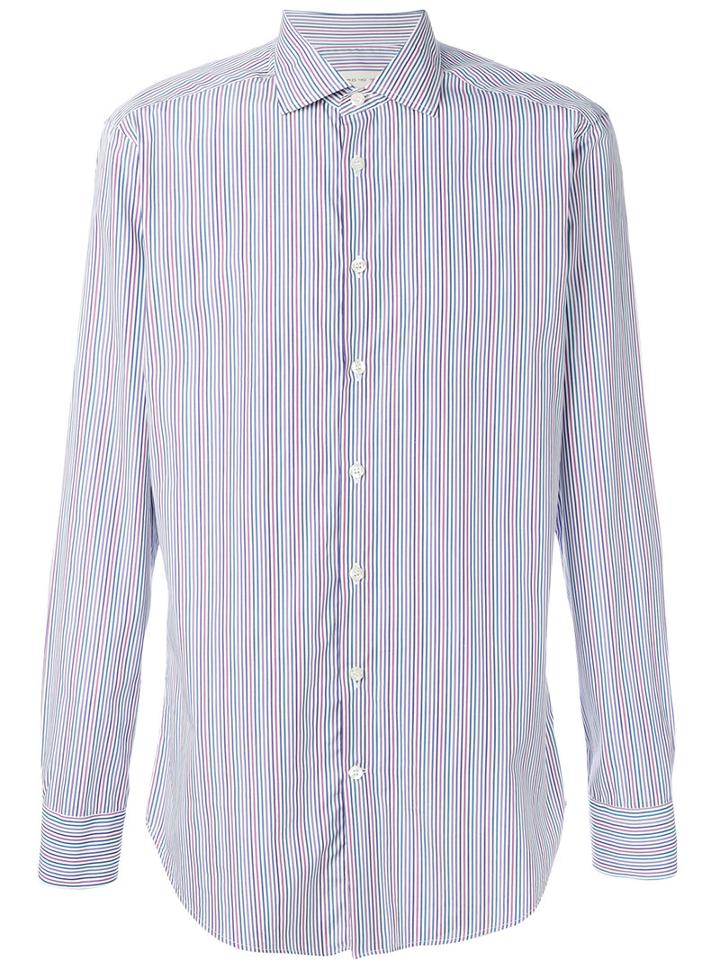 Etro - Camicia Ml Mercurio Shirt - Men - Cotton - 43, Blue, Cotton