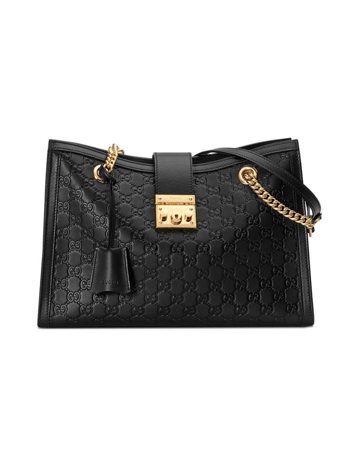 Gucci Padlock Gucci Signature Medium Shoulder Bag - Black