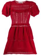 Self-portrait Knitted Mini Dress - Red
