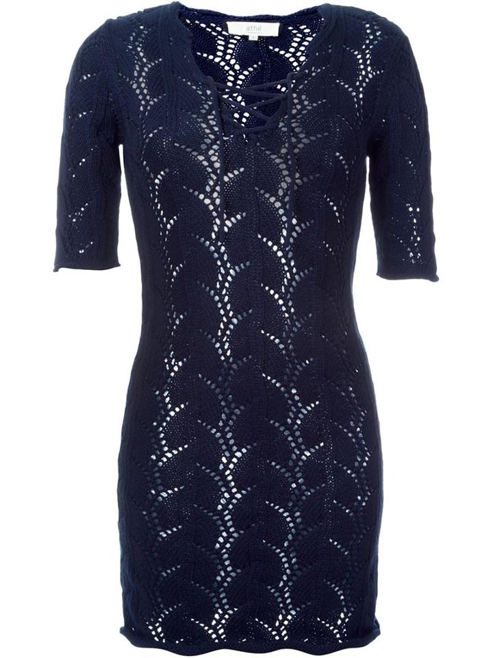 Vanessa Bruno Athe Tied Neckline Crochet Dress