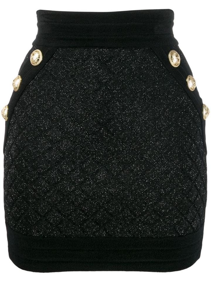 Balmain Iridescent Mini Skirt - Black