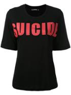 Front Print T-shirt - Women - Viscose - 0, Black, Viscose, Filles A Papa
