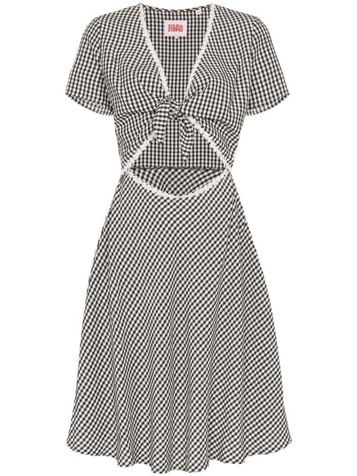 Solid & Striped Gingham Cutout Sundress - Black