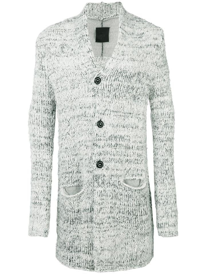 Lost & Found Ria Dunn - Long Cardigan - Men - Cotton/polyamide/mohair/wool - Xs, Grey, Cotton/polyamide/mohair/wool
