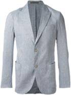 Eleventy Melange Sport Jacket, Men's, Size: 48, Blue, Linen/flax/cotton/spandex/elastane