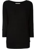 Michael Michael Kors Boat Neck Jumper, Women's, Size: Large, Black, Cotton/nylon/polyester/cashmere