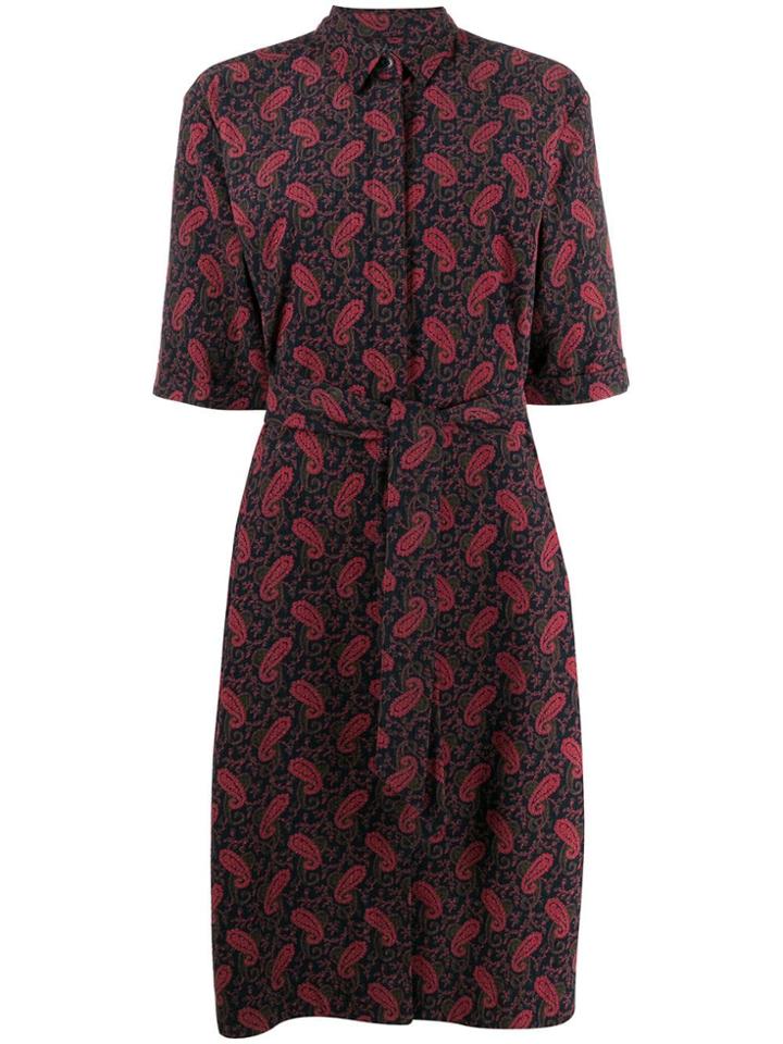 Ymc Paisley Waist-tied Dress - Blue