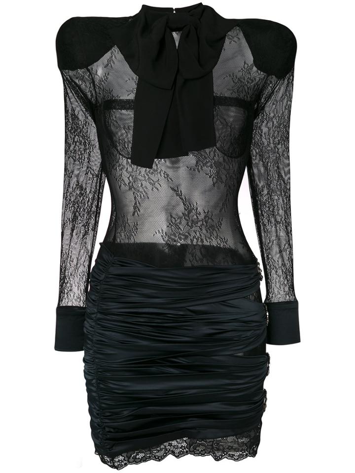 Faith Connexion Bow Detail Lace Dress - Black