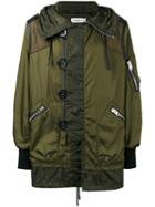 Coach Snorkel Military Jacket, Men's, Size: 46, Green, Nylon/cotton/leather/wool