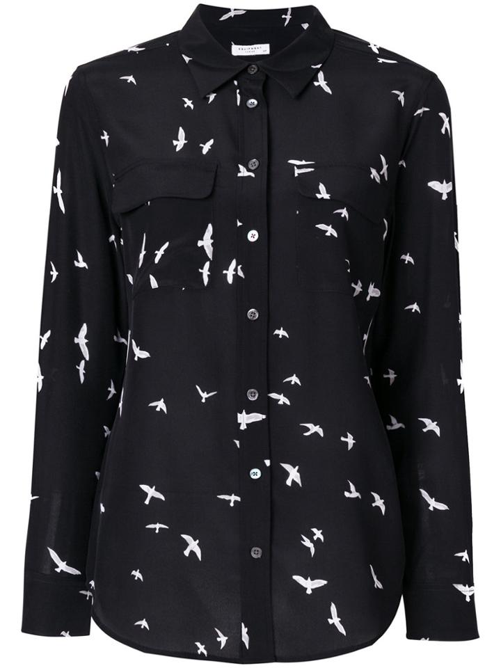 Equipment Bird Print Shirt - Black