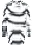 Monkey Time Striped Long Sleeve T-shirt - White