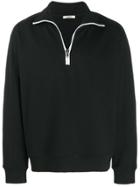 Zilver Front Zip Sweatshirt In Organic Cotton - Black