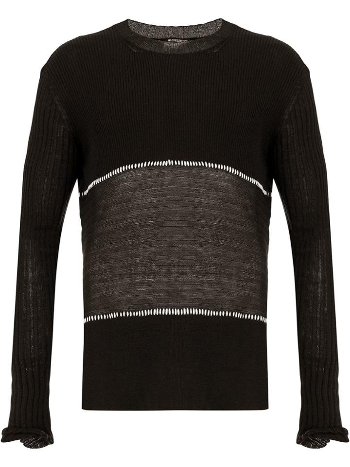 Ann Demeulemeester Mesh Panel Jumper - Black