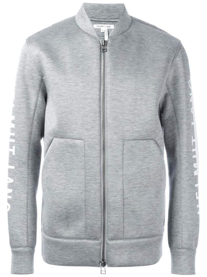Helmut Lang Logo Print Bomber Jacket - Grey