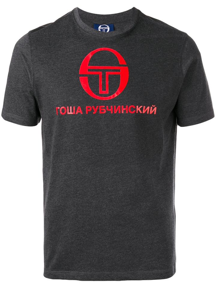 Gosha Rubchinskiy Gosha Rubchinskiy X Sergio Tacchini Logo T-shirt, Men's, Size: Xl, Grey, Cotton