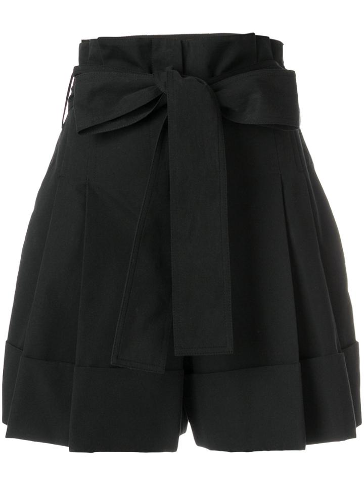 Alexander Mcqueen High-waisted Tie Shorts - Black