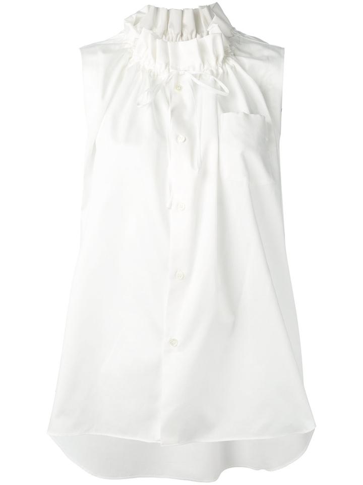 Comme Des Garçons - Drawstring Neck Blouse - Women - Cotton - Xs, Women's, White, Cotton