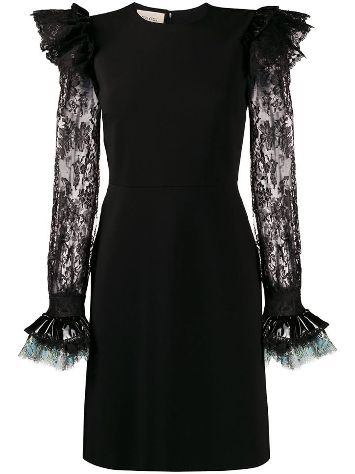 Gucci Lace Details Short Dress - Black